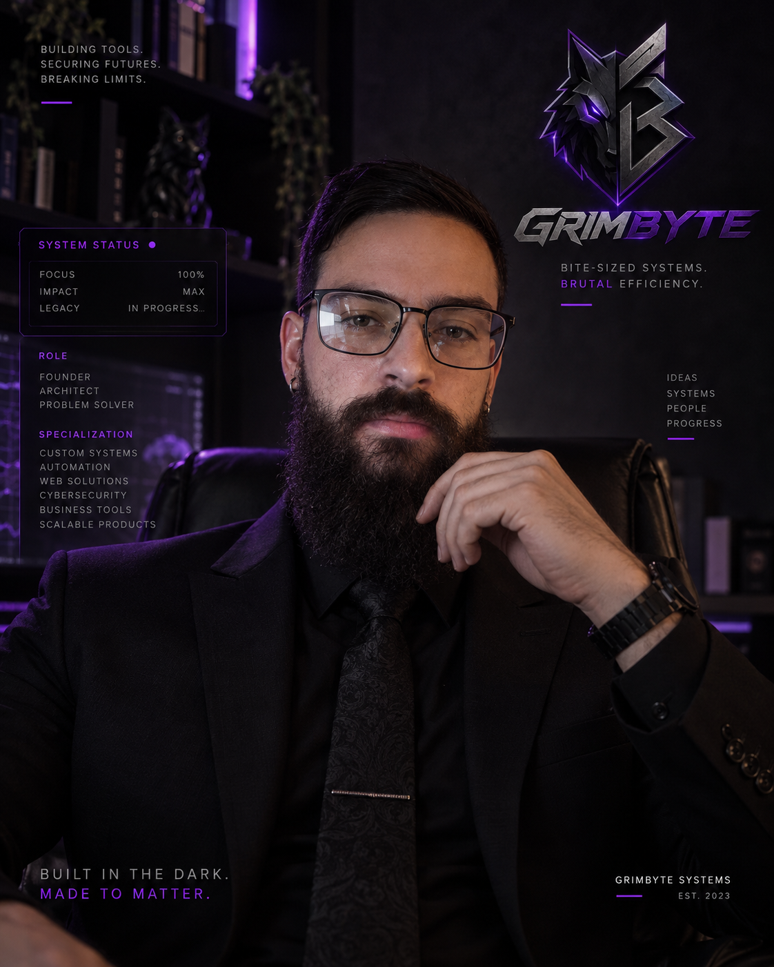 Kyle van der Nest, founder of GrimByte Systems